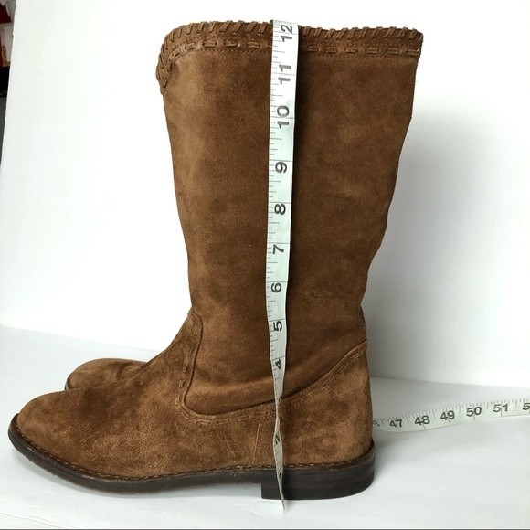 Trask Audra Boots Womens 10 M Pull On Zip Almond Toe Mid Calf Suede Casual - Picture 8 of 15